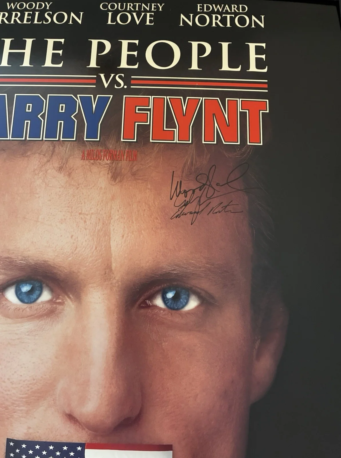 Woody Harrelson Courtney Love Edward Norton — RARE Woody Harrelson Courtney Love Edward Norton Signed Original27x40 Poster JSA, изображение 3