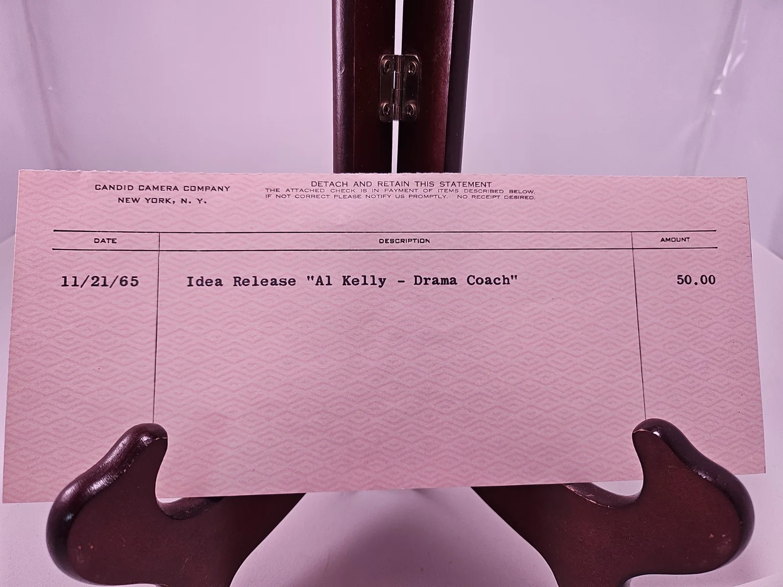 Allen Funt — 1965 Allen Funt Signed Letter to Contestant and check For being On The show RARE, изображение 5