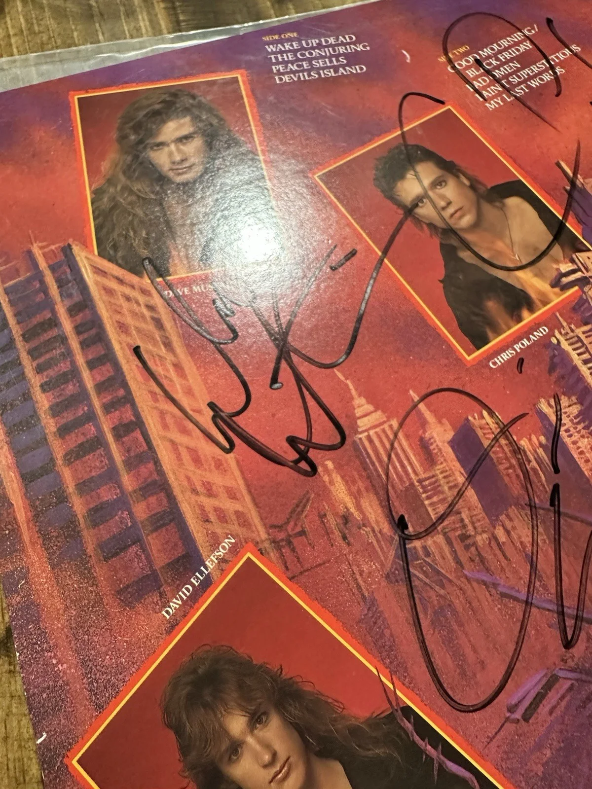 Megadeth Peace Sells Vinyl Signed Autographed By Full Band First Edition Dave M, image 5