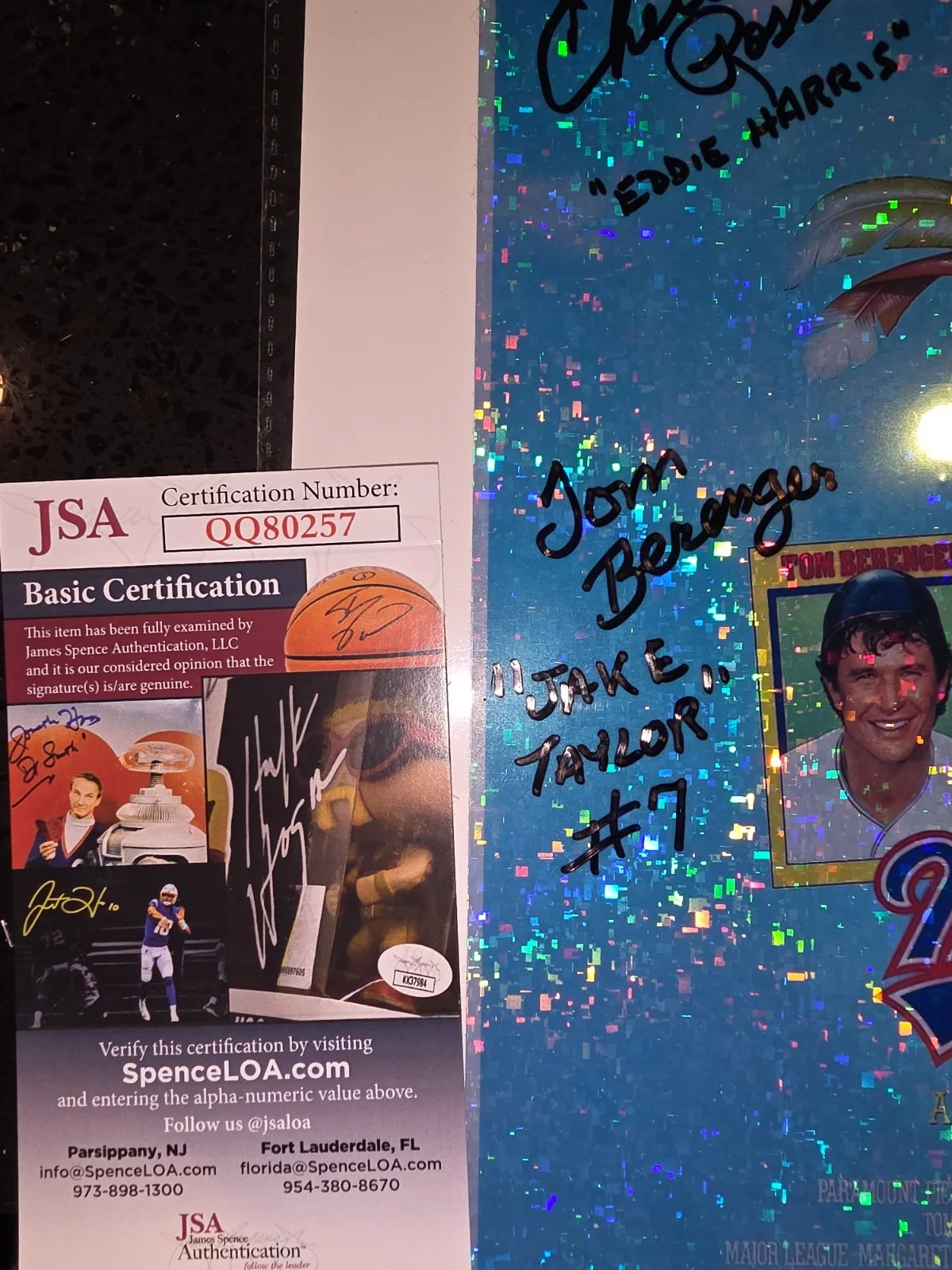 Tom Berenger — Tom Berenger Corbin Bernsen Ross Griparis signed 8x12 Major League poster JSA, image 2