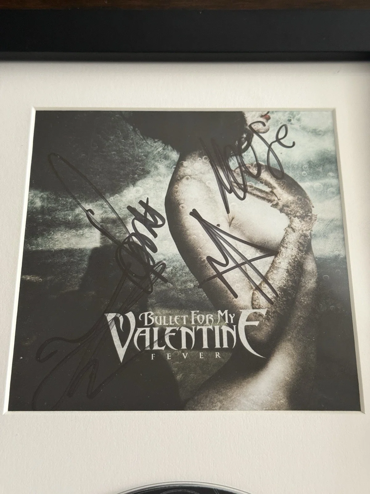 Matt Tuck, Padge, Jay James, Michael Thomas — BULLET FOR MY VALENTINE SIGNED CD FRAMED COVER FEVER TOUR FULL BAND, image 2