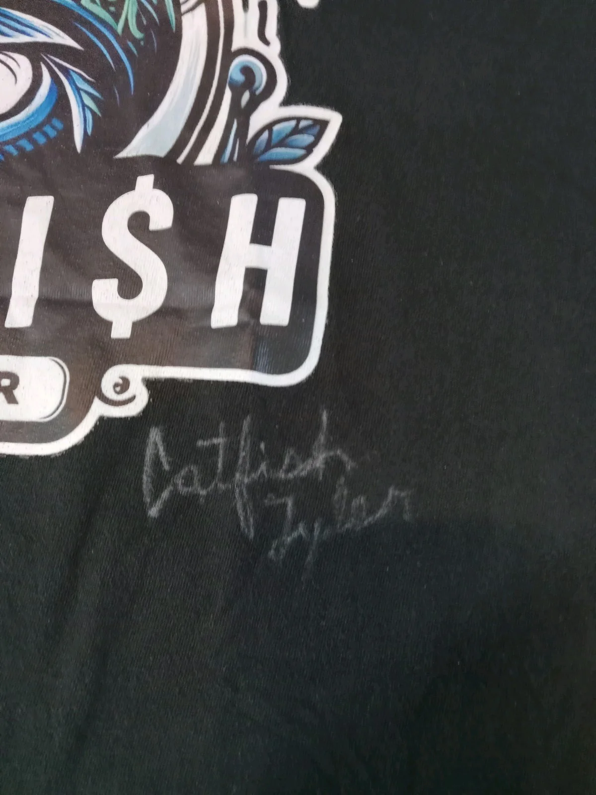 Autographed Tshirt Worn by Legendary Catfish Tyler Size XXL Black, image 4