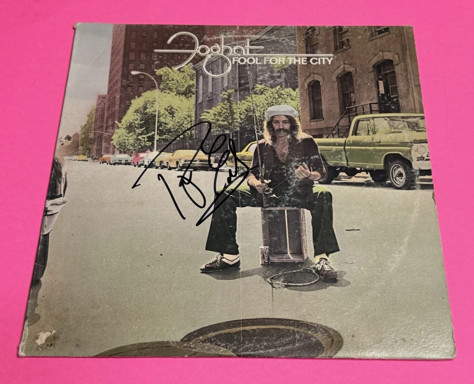 ROGER EARL FOGHAT SIGNED FOOL FOR THE CITY VINYL LP RECORD *EXACT PROOF*, image 2