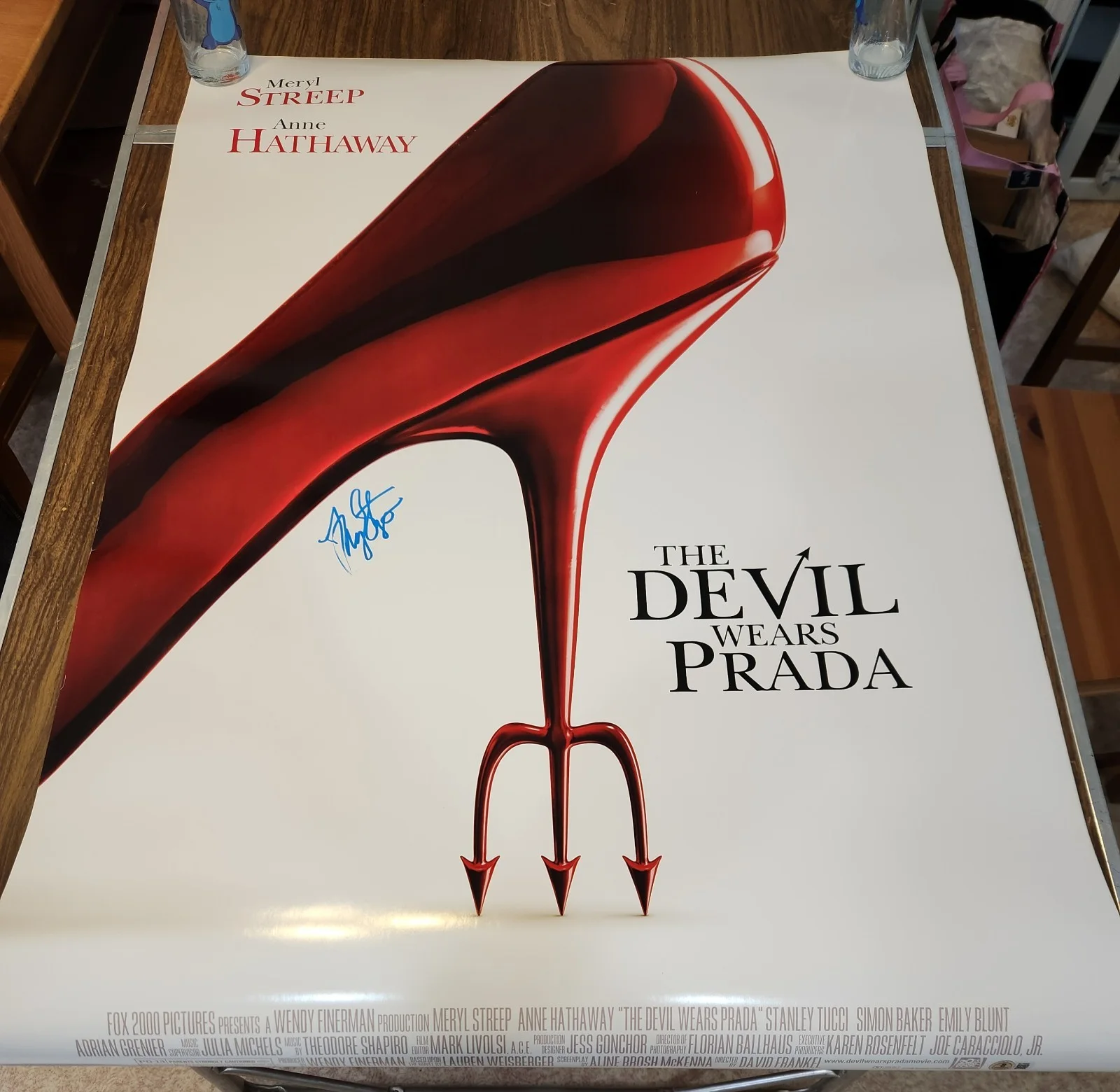 meryl streep — Meryl Streep Signed Autographed The Devil Wears Prada 27x40 Movie Poster BAS COA, изображение 2