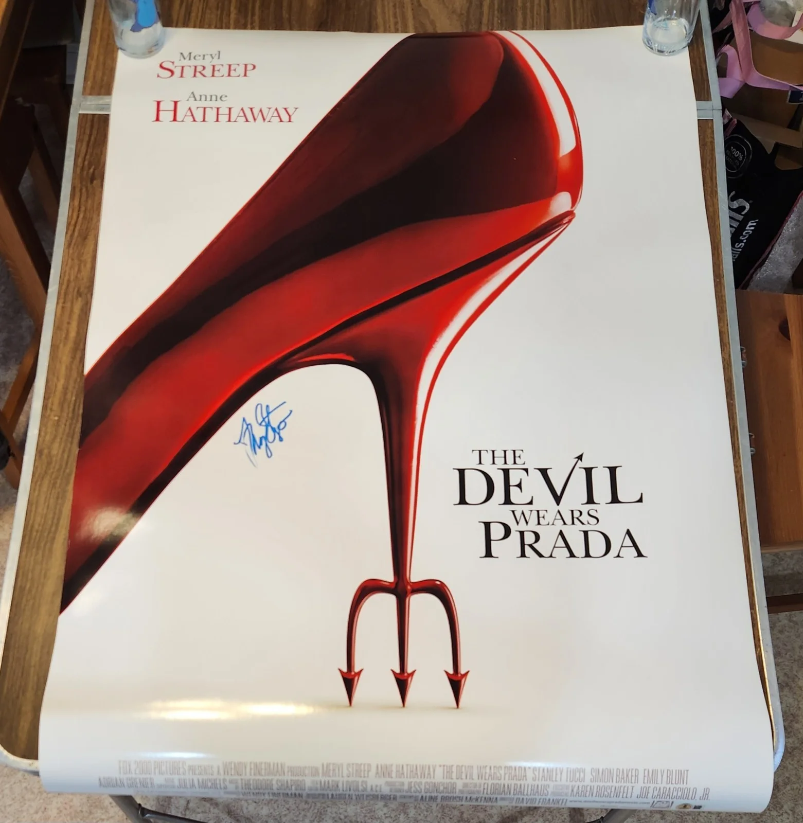 meryl streep — Meryl Streep Signed Autographed The Devil Wears Prada 27x40 Movie Poster BAS COA, изображение 3