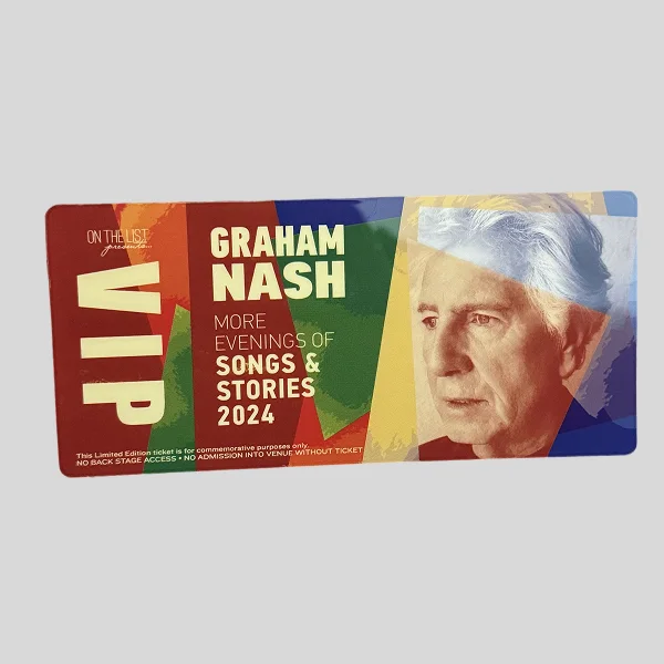 Graham Nash Signed On Tour 2024 Poster with commemorative VIP Ticket, image 4