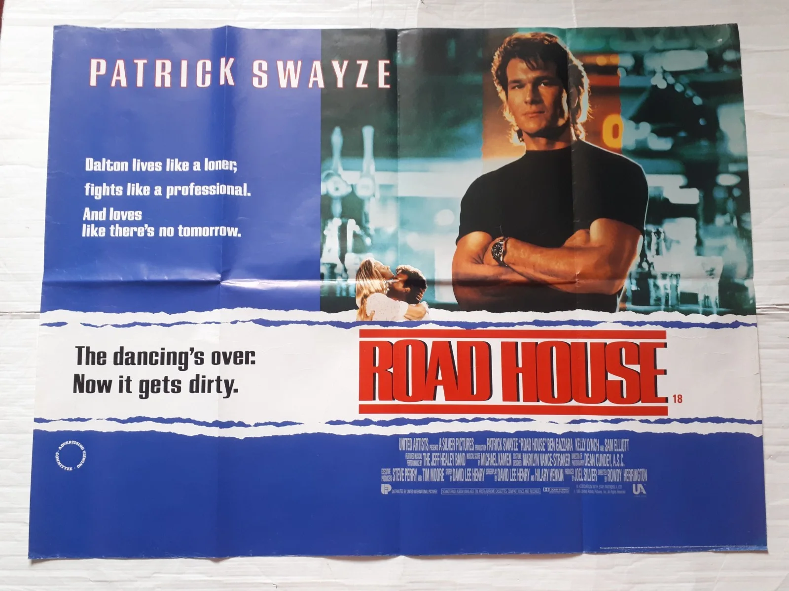 Road house 1989 ORIGINAL Poster UK Quad 30x40" 1980s Patrick Swayze sam elliot, image 5