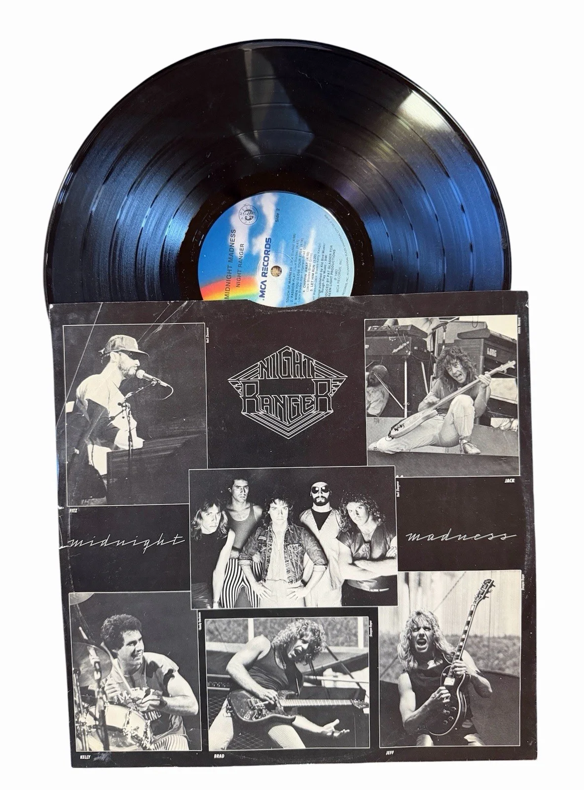Night Ranger Midnight Madness Signed Vinyl Record Original SAS COA, image 2