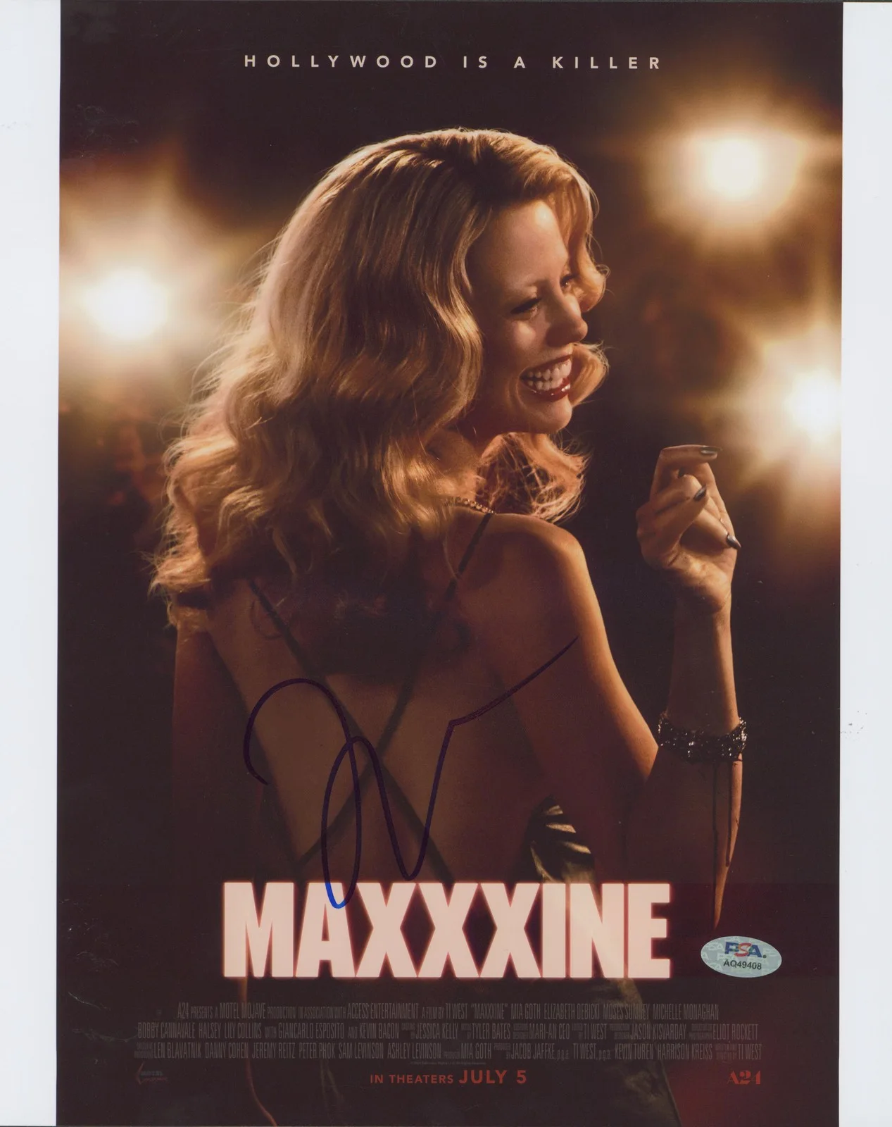 Mia Goth — Mia Goth Maxxxine Authentic Signed 11x14 Vertical Photo PSA/DNA #AQ49408