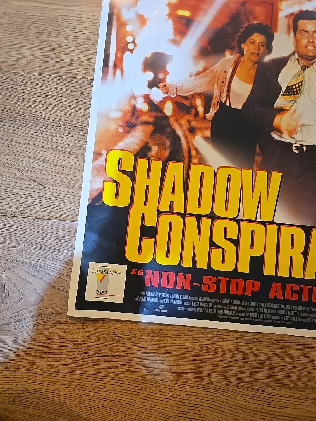 Shadow Conspiracy Film Original Video Shop VHS Promo Poster Charlie Sheen, изображение 2