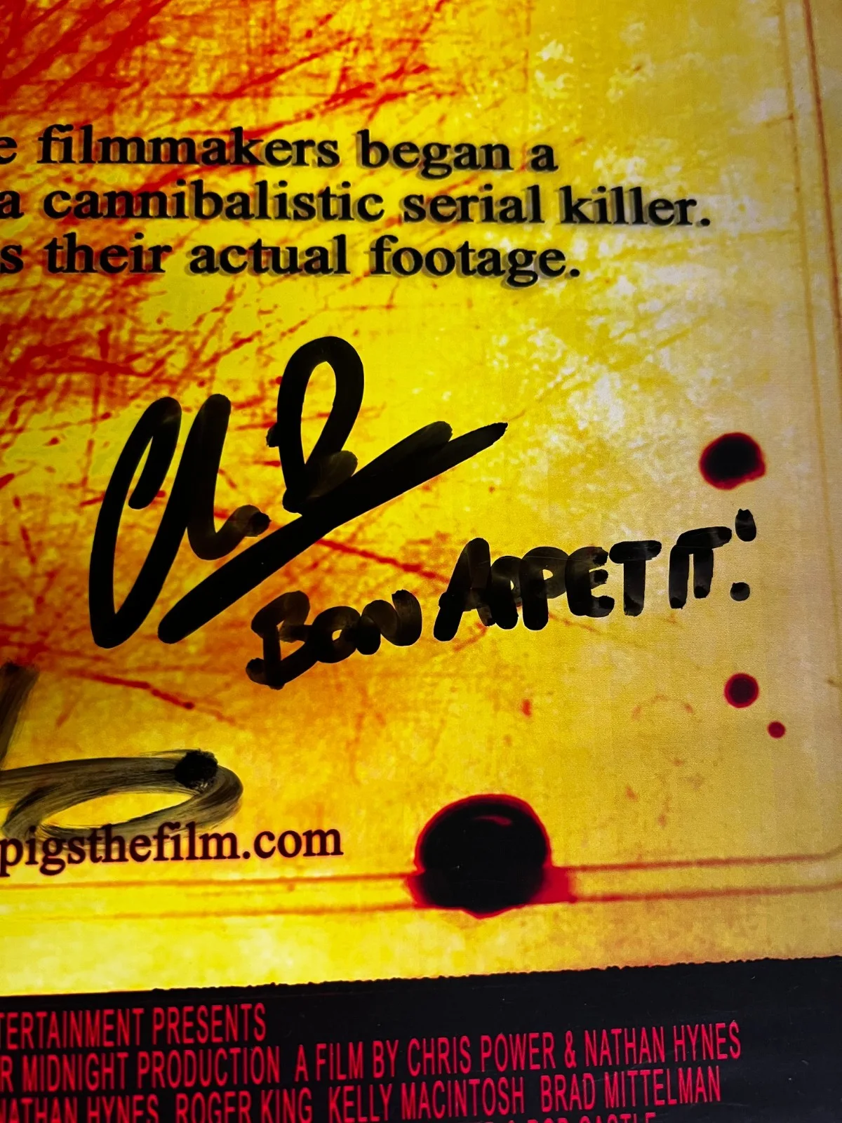 Anthony Alviano, Chris Power, Nathan Hynes — Long Pigs autograghed 11x17 cult movie poster underground cinema, изображение 4
