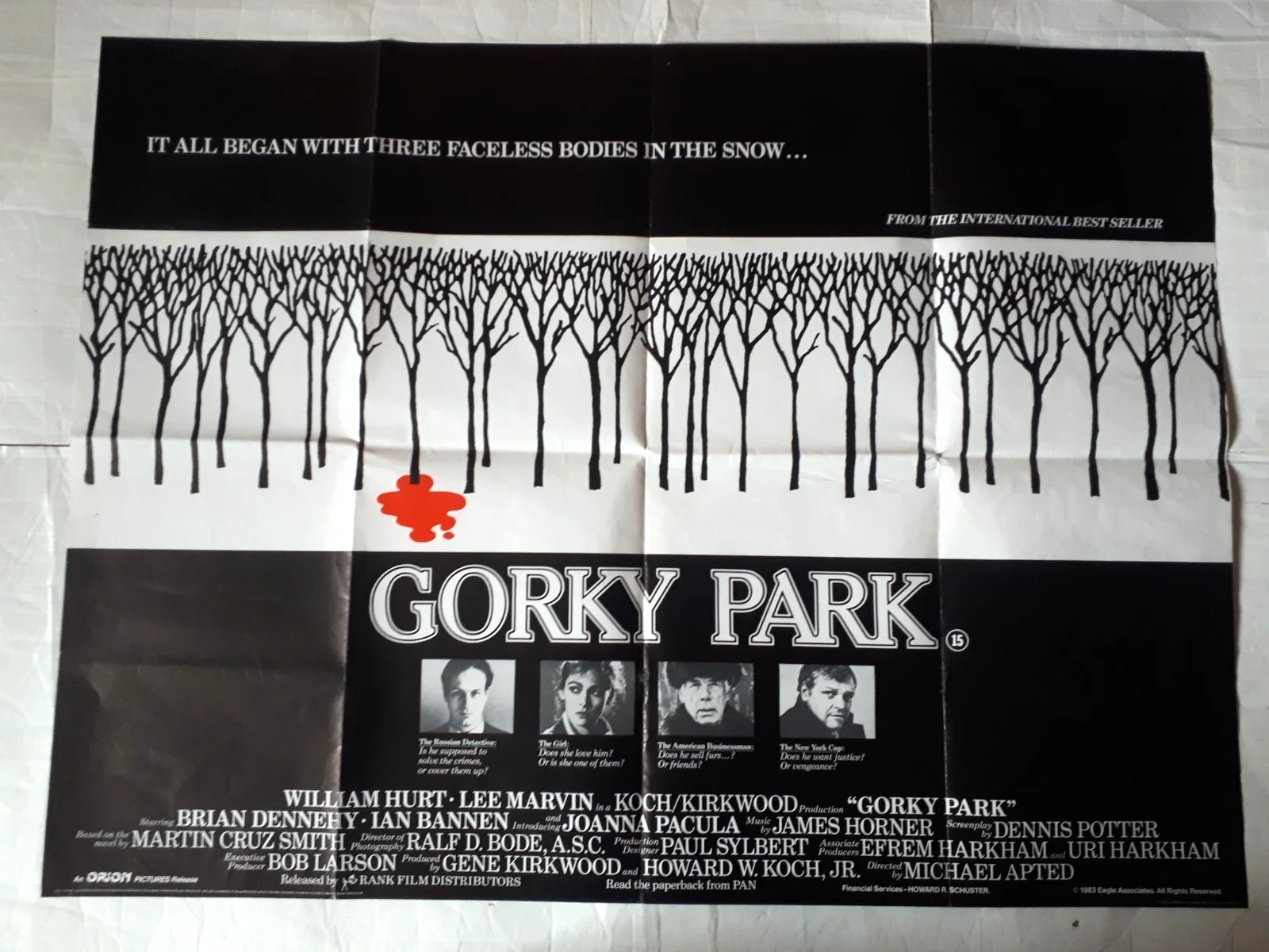 Gorky Park 1983 ORIGINAL Poster UK Quad 30x40" 1980s Lee Marvin william hurt, изображение 2