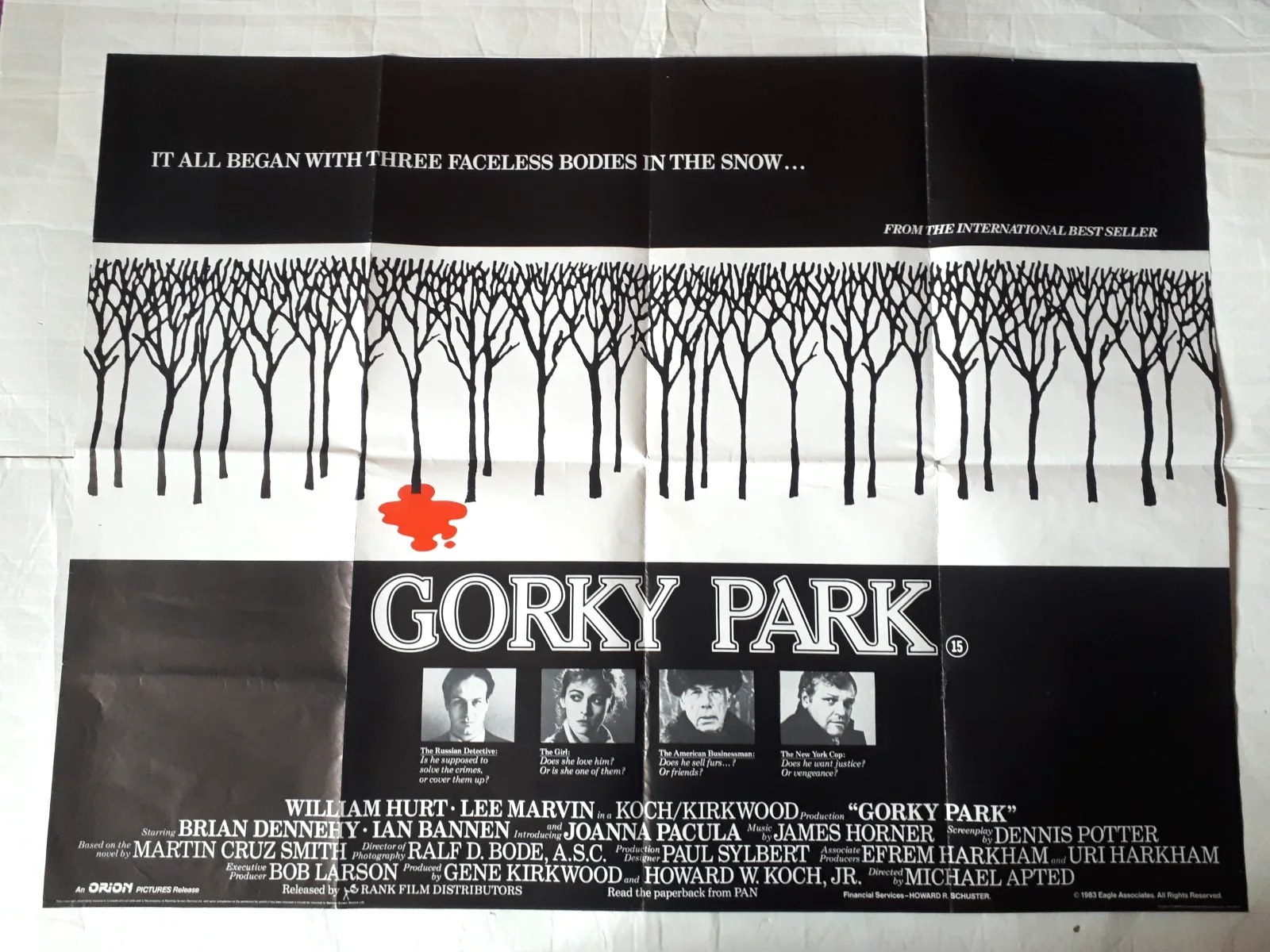 Gorky Park 1983 ORIGINAL Poster UK Quad 30x40" 1980s Lee Marvin william hurt, изображение 3