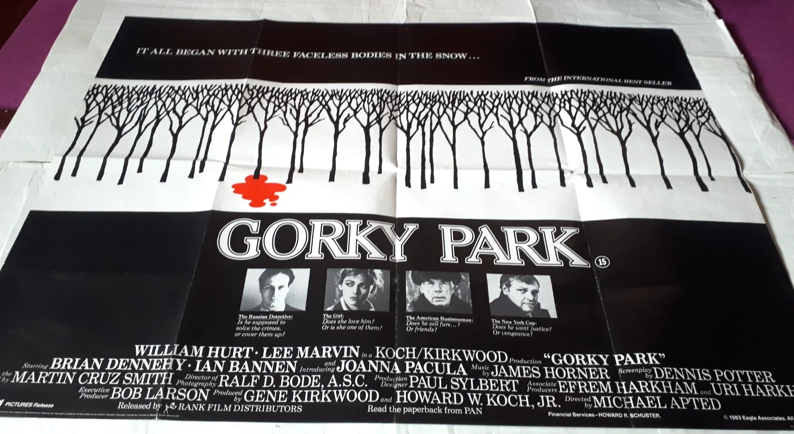 Gorky Park 1983 ORIGINAL Poster UK Quad 30x40" 1980s Lee Marvin william hurt, изображение 5