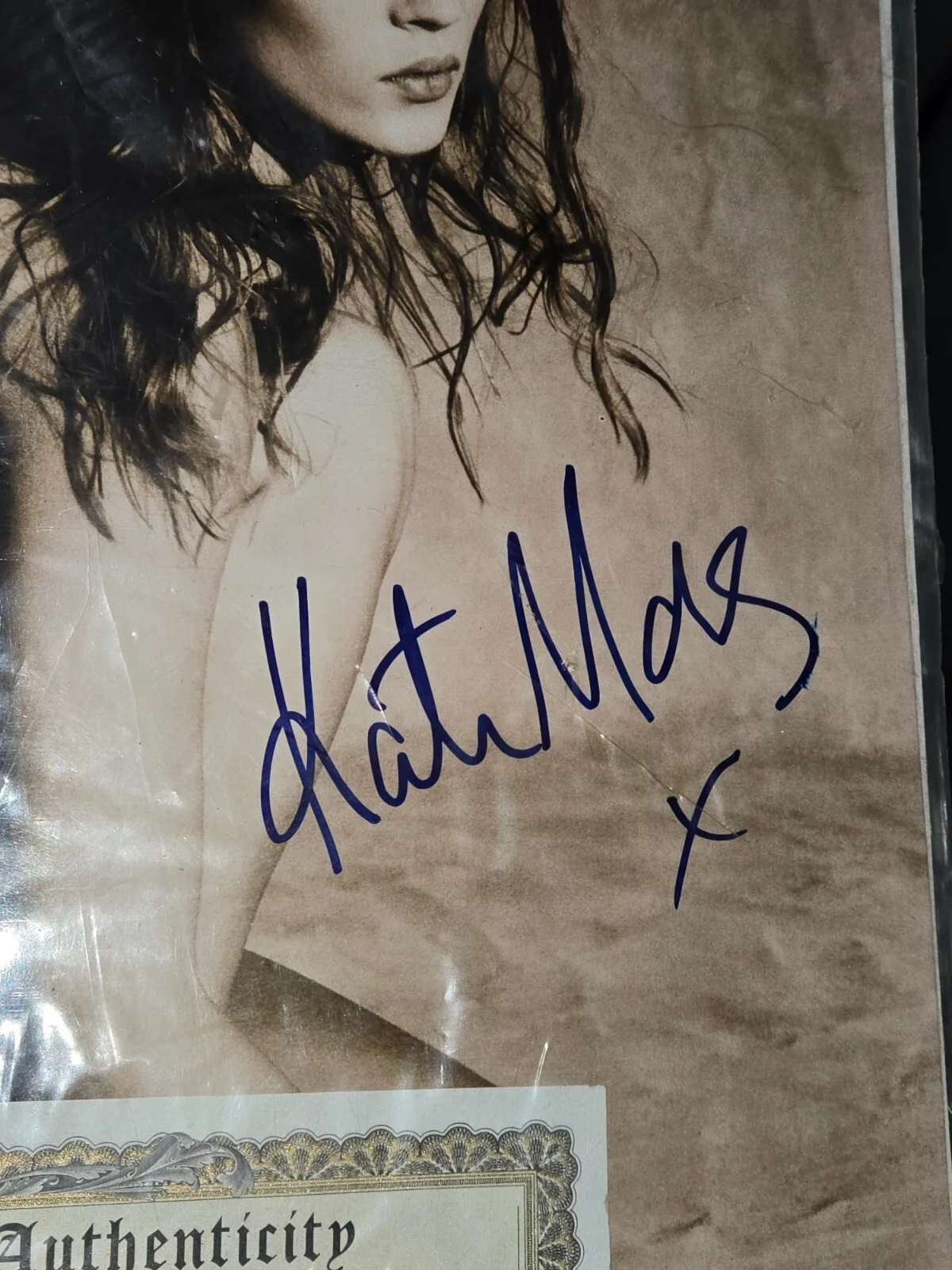 VTG KATE MOSS 1999 AUTOGRAPH SIGNED COLOR GLOSSY PHOTO 14X11 ODYSSEY GROUP COA, изображение 5