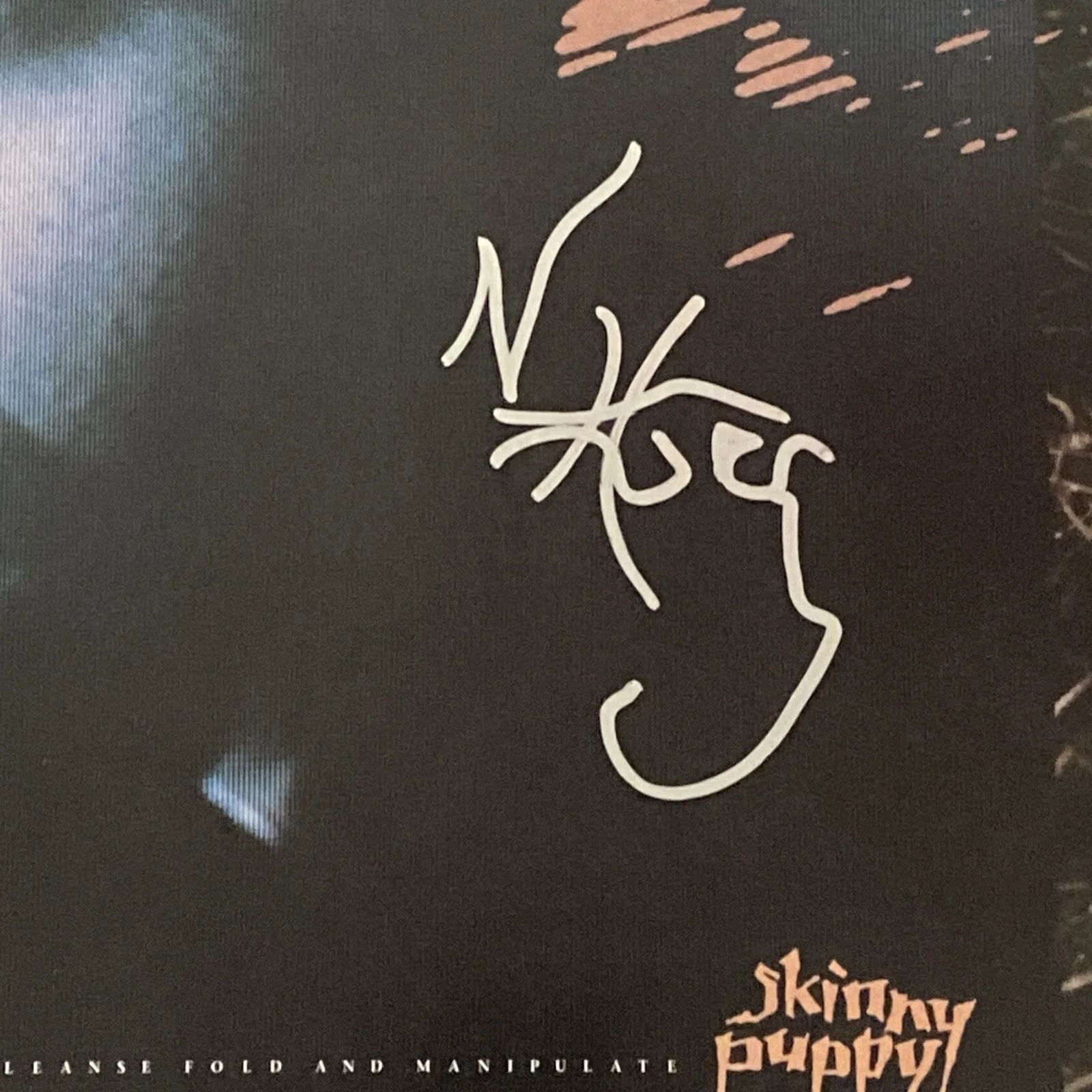 Nivek Ogre Skinny Puppy Frontman Autographed Vinyl Cleanse Fold and Manipulate, image 2