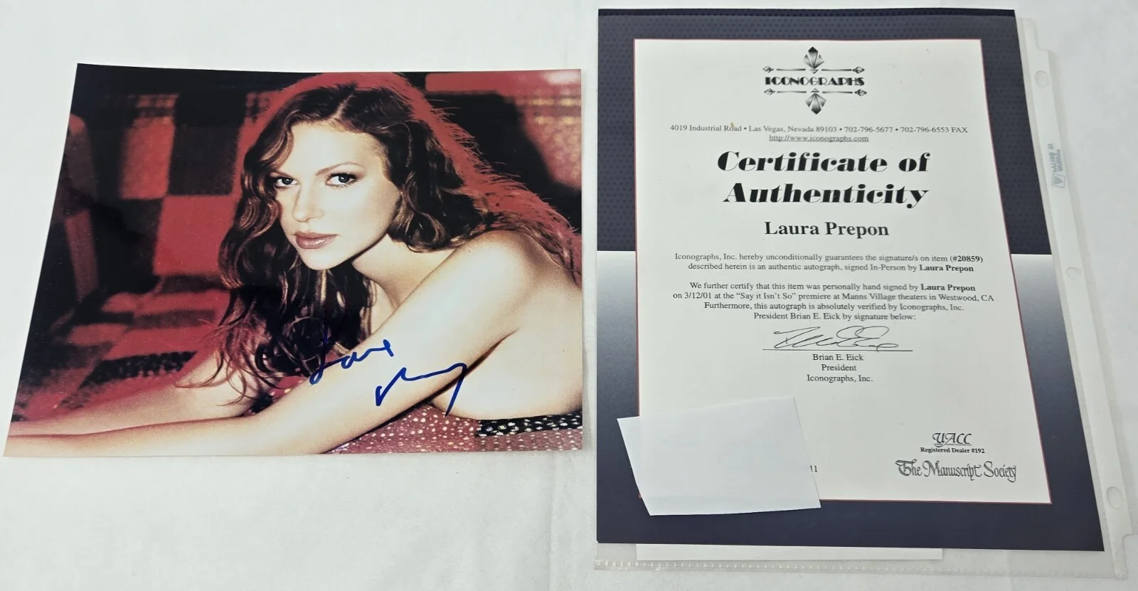 Laura Prepon — VTG LAURA PREPON 2001 AUTOGRAPH SIGNED COLOR GLOSSY PHOTO 10X8 ICONOGRAPHS COA