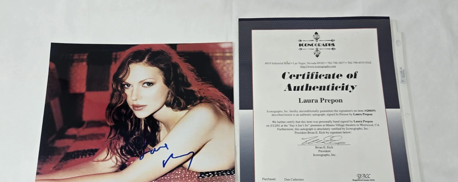 Laura Prepon — VTG LAURA PREPON 2001 AUTOGRAPH SIGNED COLOR GLOSSY PHOTO 10X8 ICONOGRAPHS COA, изображение 3