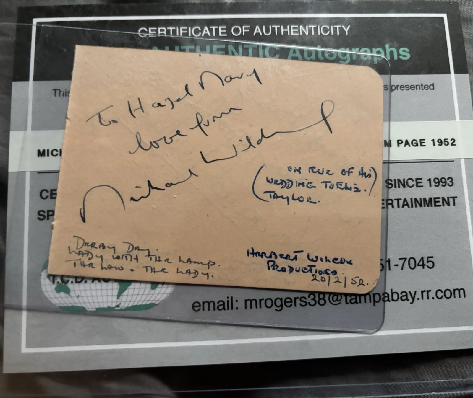 Elizabeth Taylor Collection Autographed Card PSA/DNA Certified, image 2