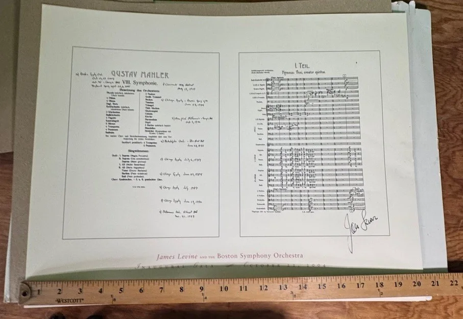 JAMES LEVINE Signed BSO 2004 Inaugural Ball Score With Personal Notes, image 2