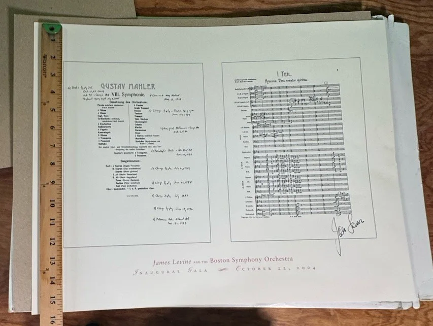 JAMES LEVINE Signed BSO 2004 Inaugural Ball Score With Personal Notes, image 3