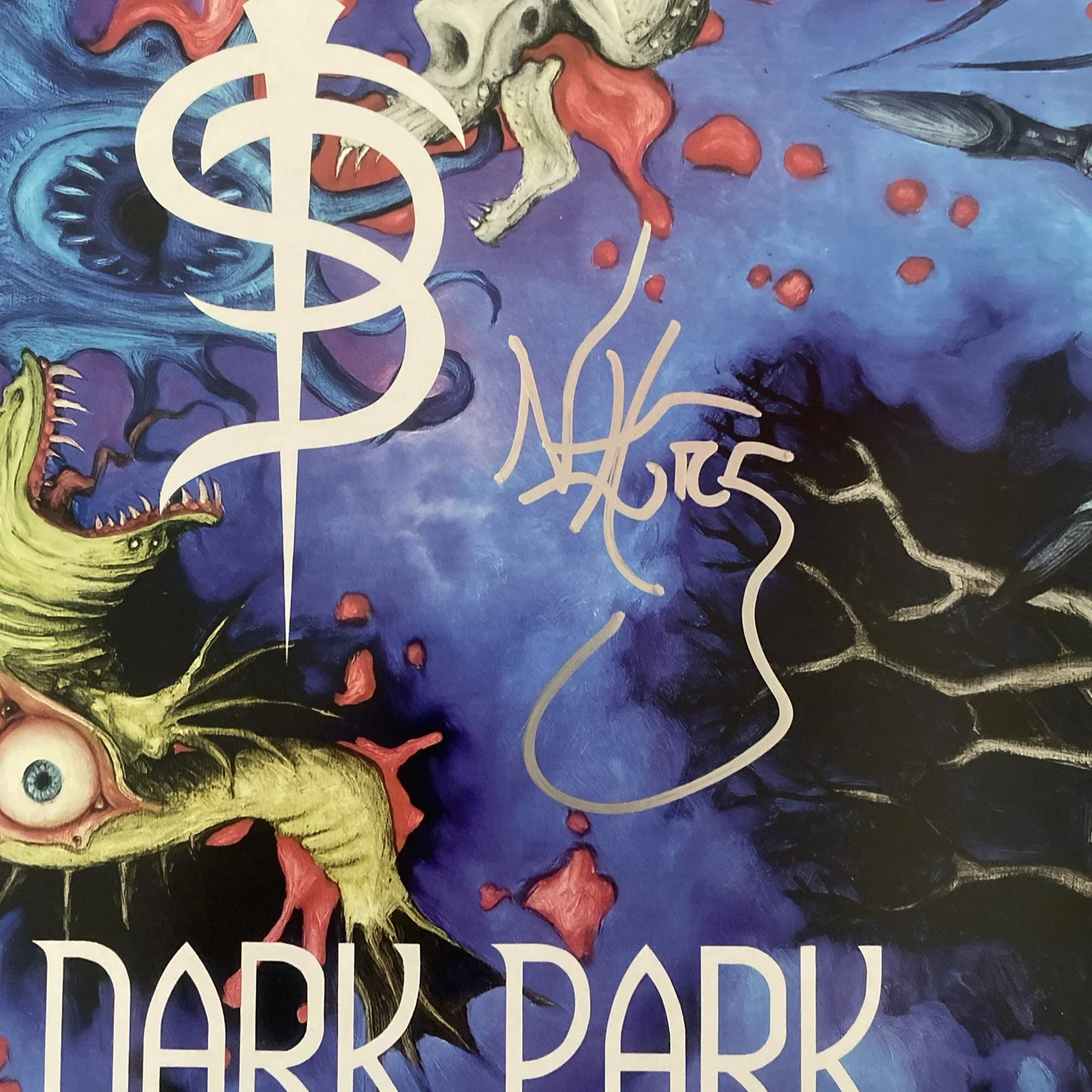 Nivek Ogre ‘Skinny Puppy’ Band Frontman Autographed Vinyl Album ‘Too Dark Park’, изображение 2