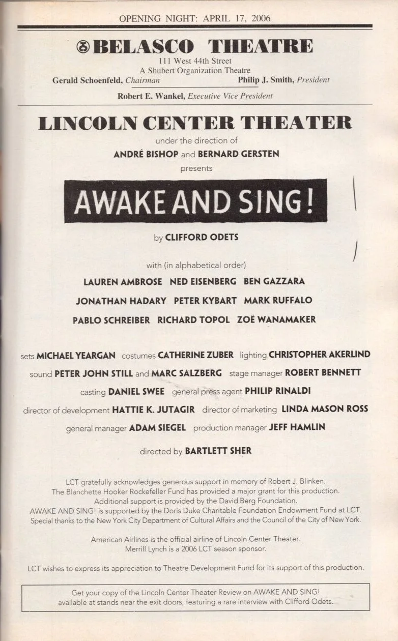 Cast — Awake and Sing! signed autographed cast playbill Mark Ruffalo Pablo Schreiber +, image 2