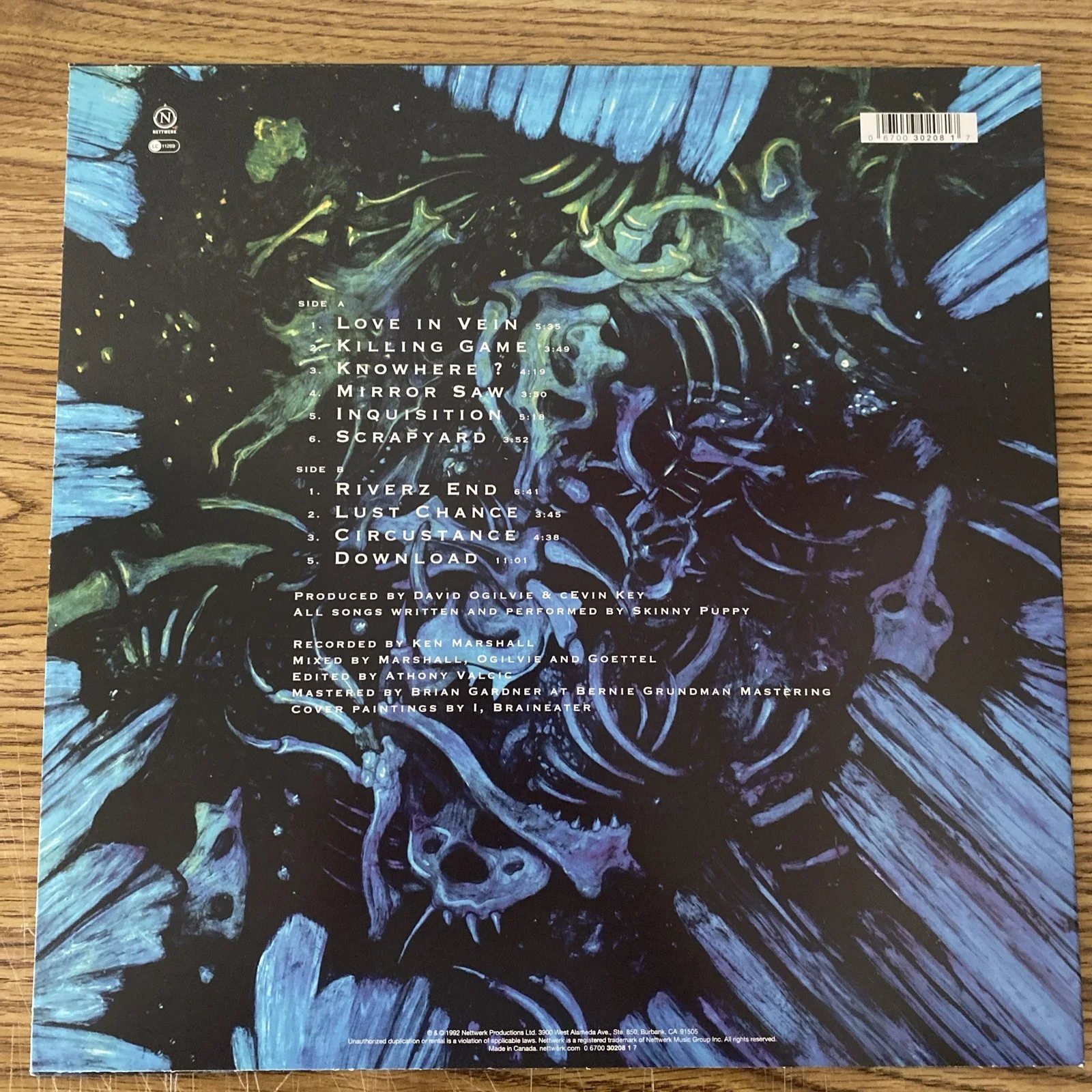 Nivek Ogre ‘Skinny Puppy’ Band Frontman Autographed Vinyl Album ‘Last Rights’, изображение 3