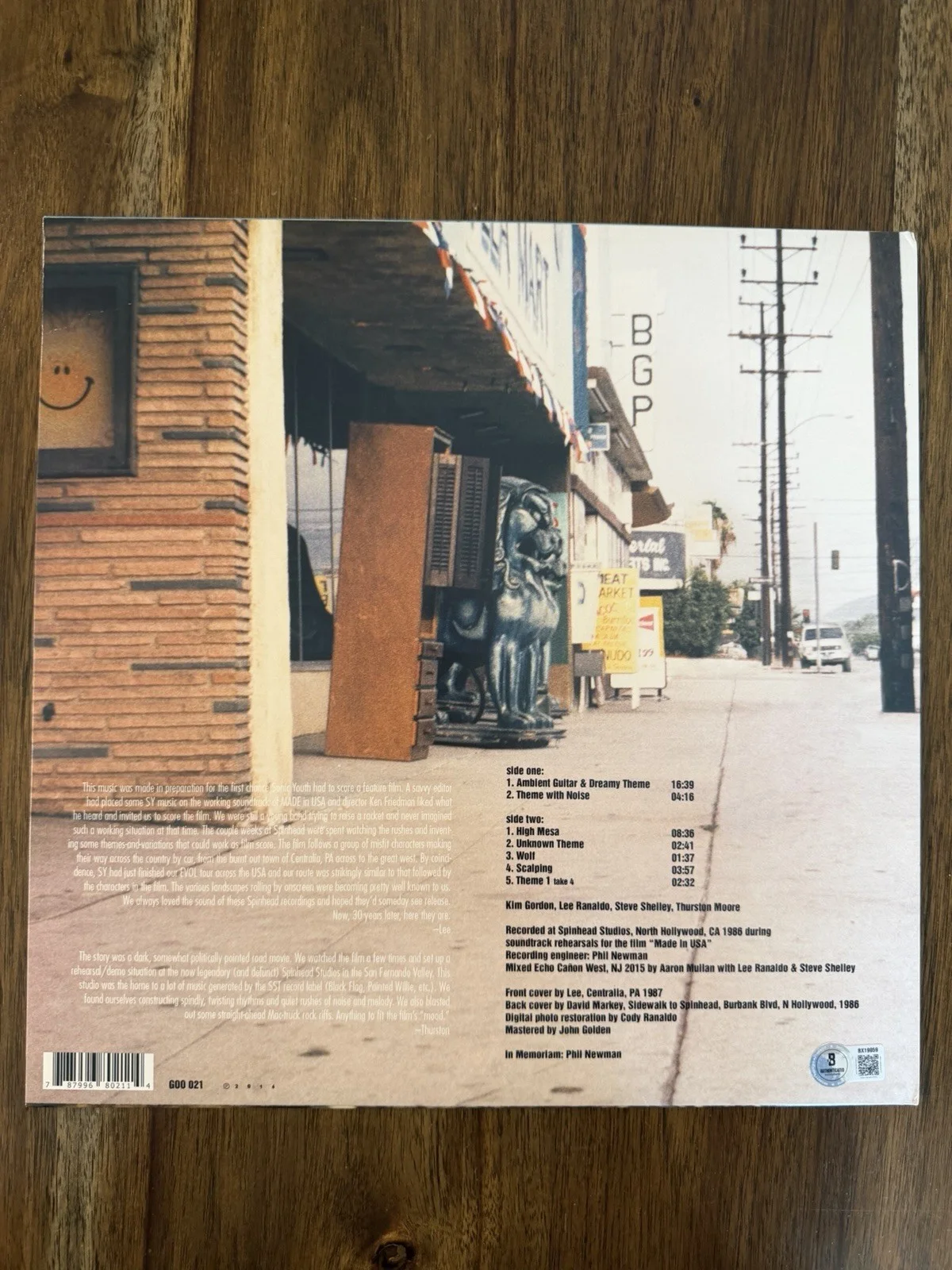 Kim Gordon ‘Sonic Youth’ Signed Vinyl Album ‘Spinhead Sessions’ Beckett, image 2