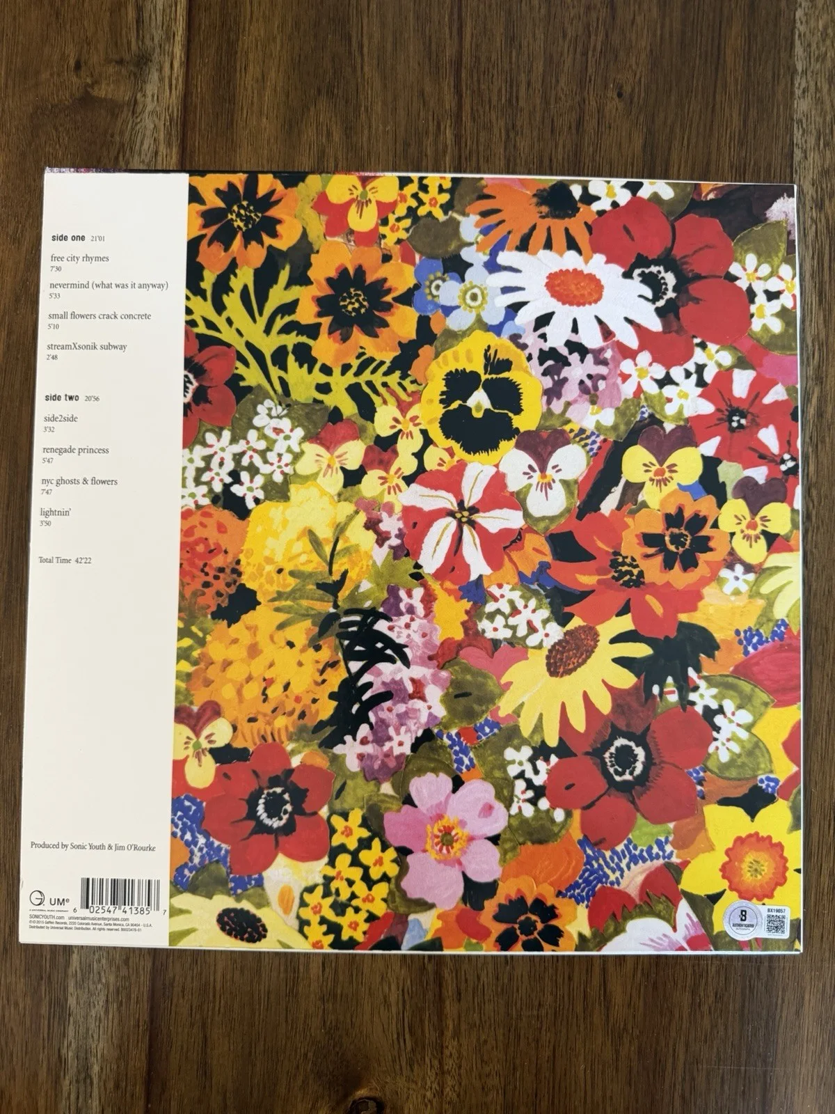 Kim Gordon ‘Sonic Youth’ Signed Vinyl Album ‘NYC Ghosts & Flowers’ Beckett, изображение 2