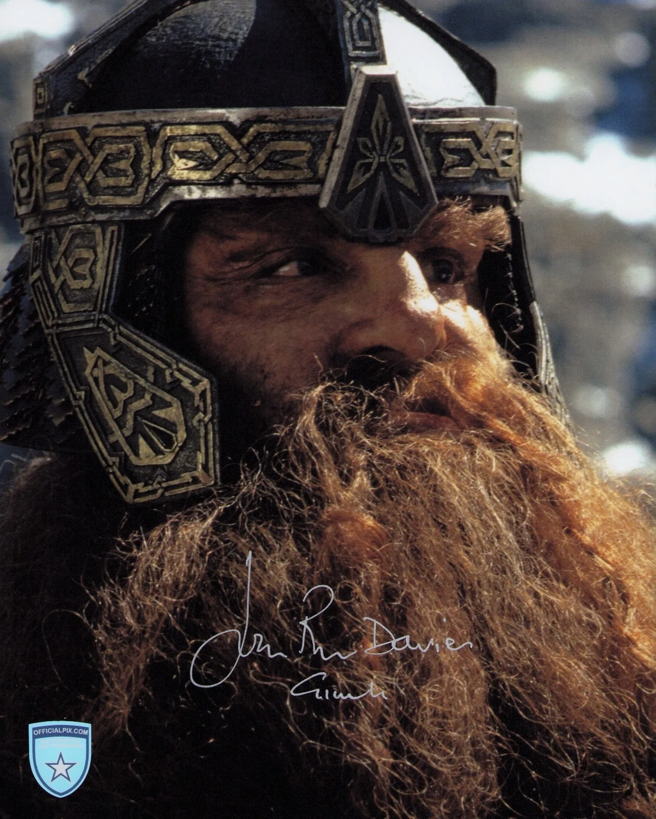 John Rhys-Davies — Signed John Rhys-Davies LOTR Lord of the Rings Gimli 8x10 w/ Official Pix COA