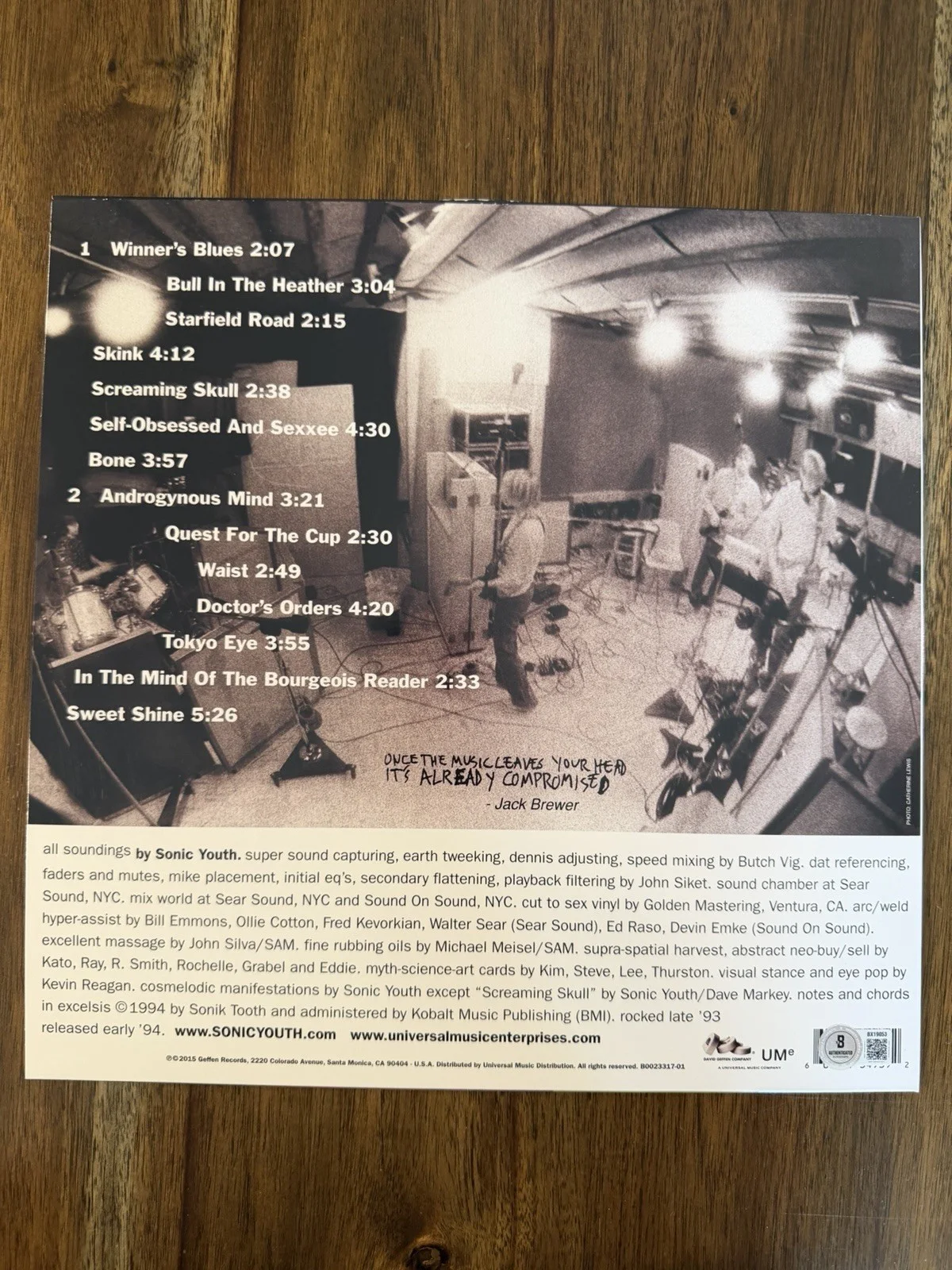 Kim Gordon ‘Sonic Youth’ Signed Vinyl Album ‘Experimental Jet Set’ Beckett, image 3