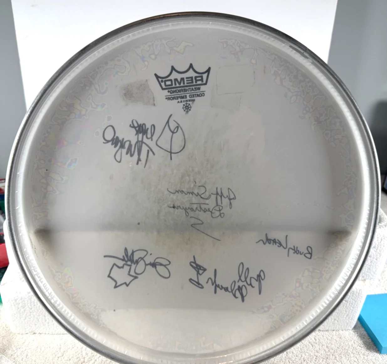 Rare Autographed Drum Head By George Thorogood And The Destroyers Band. Concert, изображение 2
