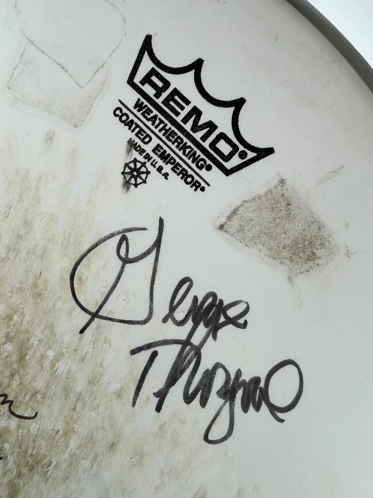 Rare Autographed Drum Head By George Thorogood And The Destroyers Band. Concert, изображение 3