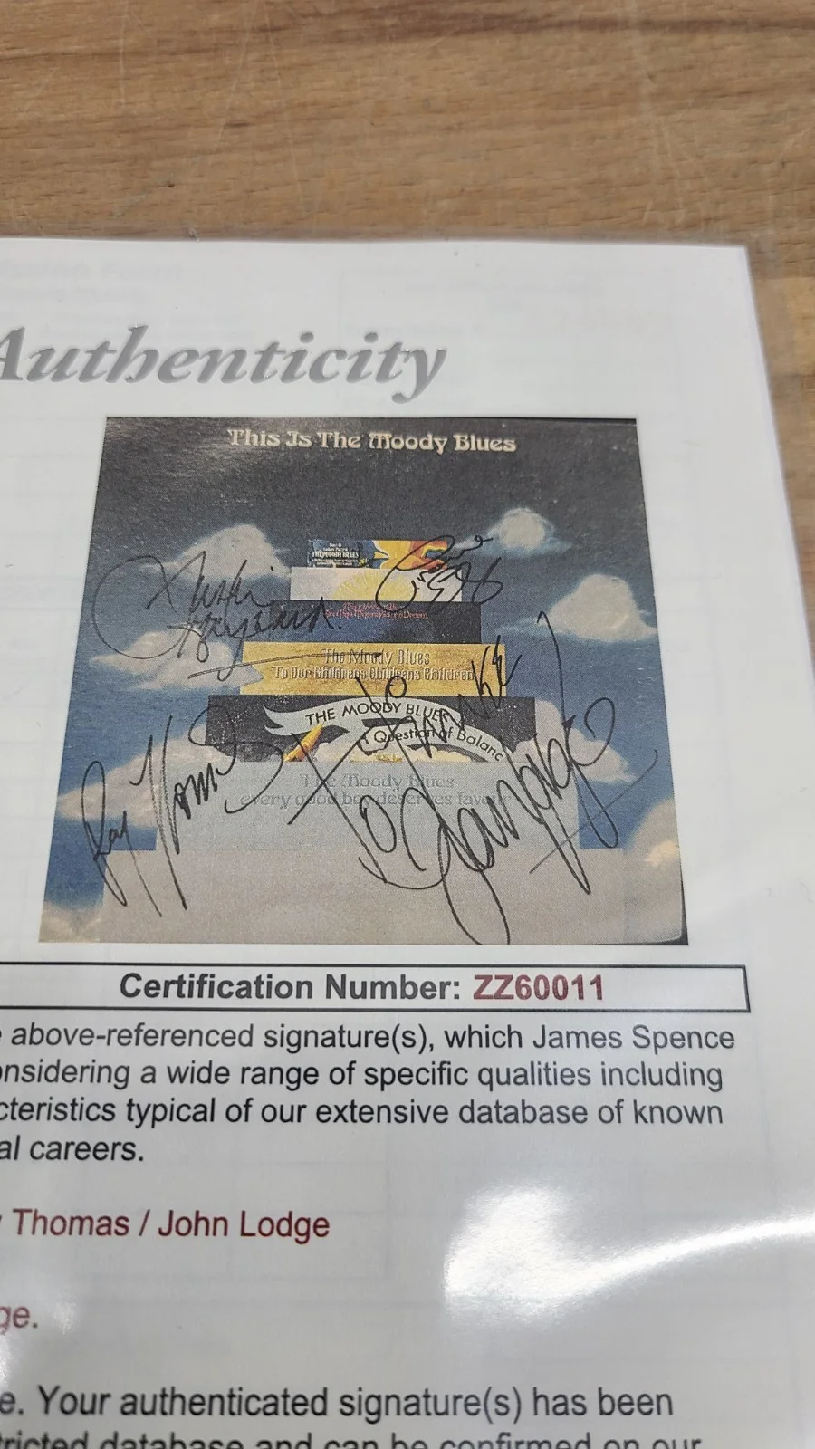 Moody Blues "This Is The" Band Autographed Signed Autographed Vinyl JSA #ZZ60011, изображение 4