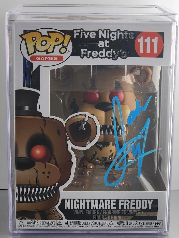 Josh Hutcherson — Josh Hutcherson Signed Funko Pop 111 Nightmare Freddy Five Nights at Freddy's