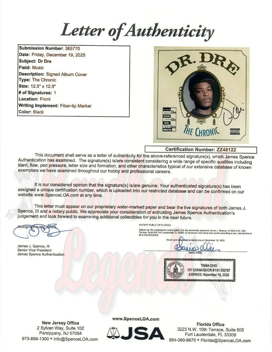 Dr. Dre Signed Autograph Record Album Cover The Chronic JSA LOA ZZ48122, image 4