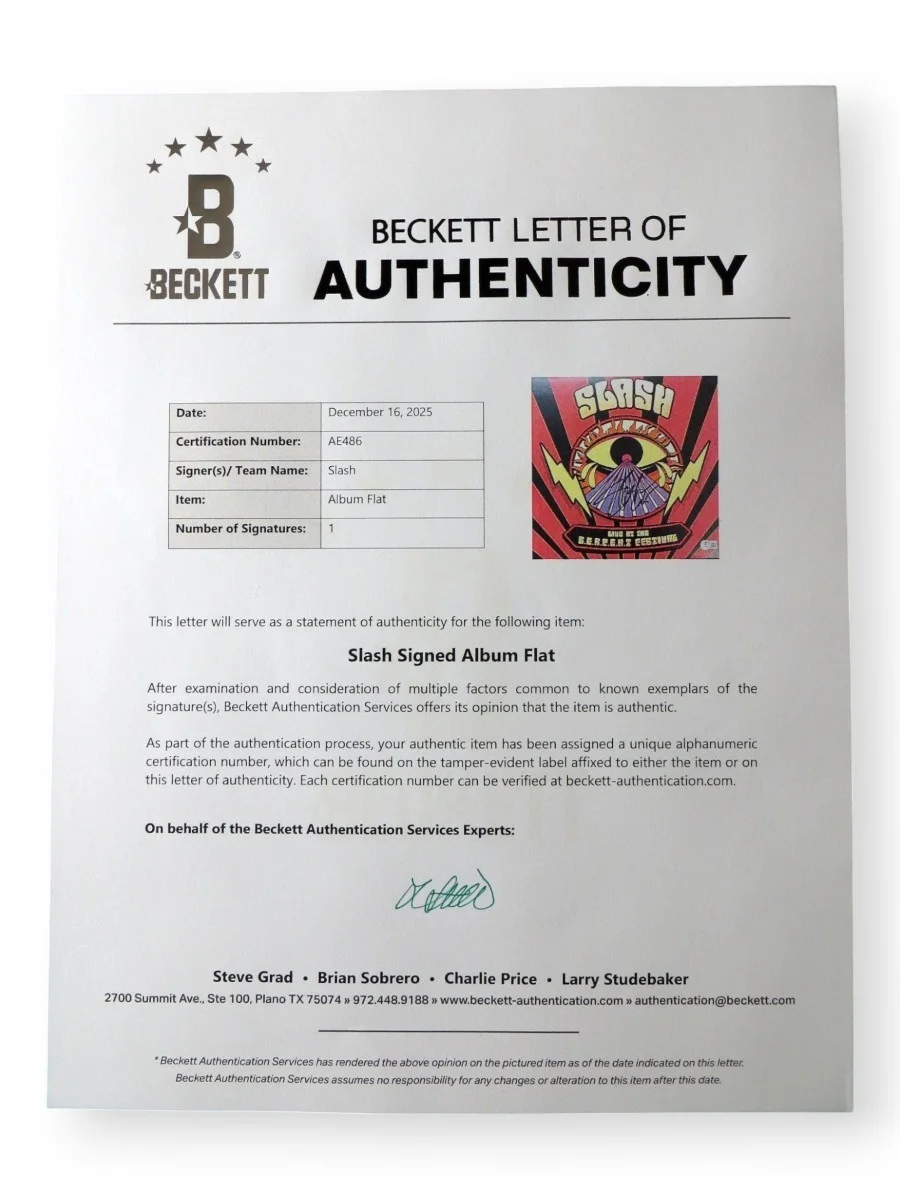 Slash Signed Autograph Record Album Insert Live at the SERPENT Festival Set BAS, image 3