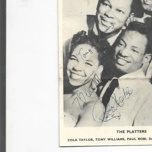 Hand Signed the Original 1955 group "The Platters" autographs on 5 x 7 photo, изображение 2