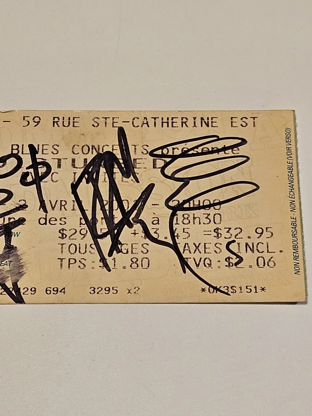 4/2/2001 Montreal House Of Blues MUDVAYNE Band Autographed Signed Ticket Stub, изображение 4