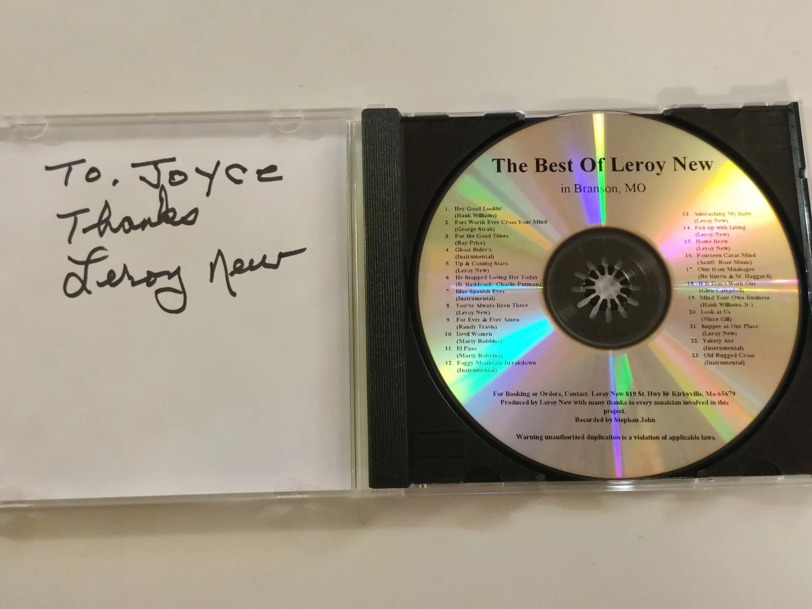 The Best Of Leroy New - (CD) Autographed Signed, изображение 2