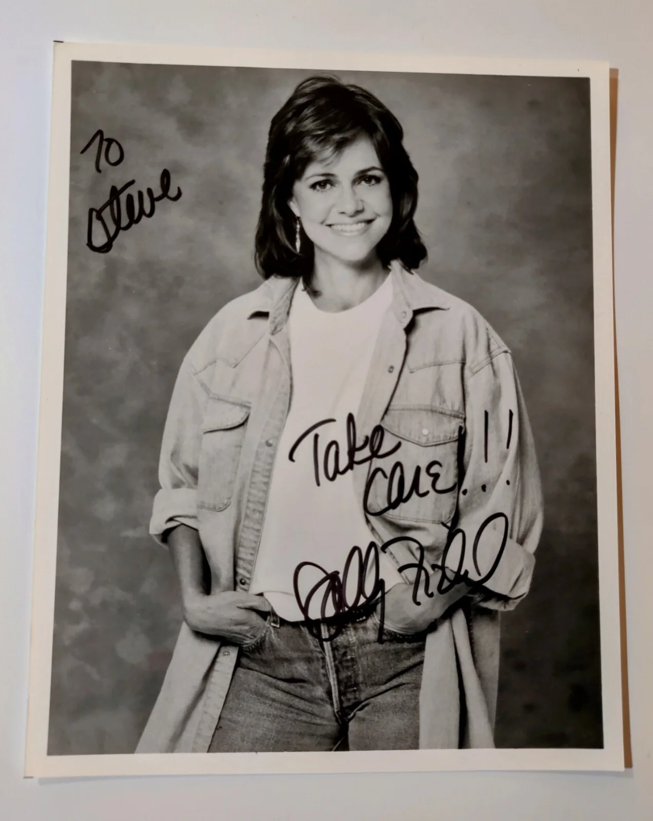 Sally Field — SALLY FIELD Signed Autographed 8x10 l" B&W Photo " To Steve"