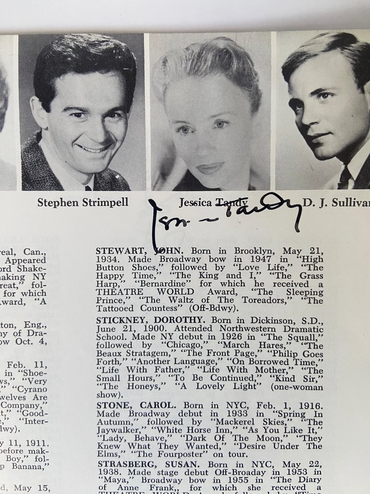 Program Page Signed-front & back- Paul Roebling, Jessica Tandy, & Carol Rossen, image 4