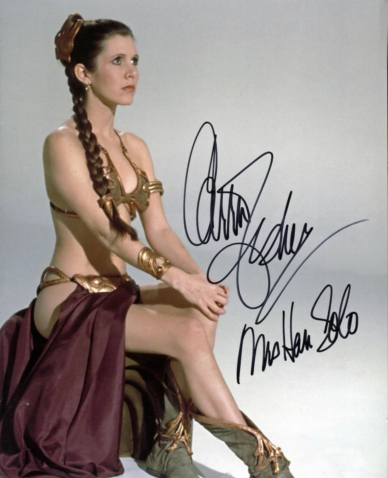 CARRIE FISHER — STAR WARS CARRIE FISHER 8.5X11 SIGNED PHOTO PRINCESS LEIA AUTOGRAPH POSTER