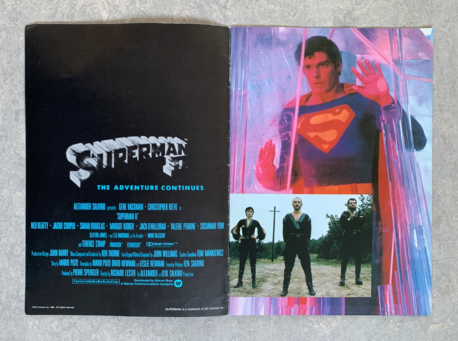 1981 SUPERMAN II Movie Souvenir Program The Adventure Continues UK Variant, изображение 5