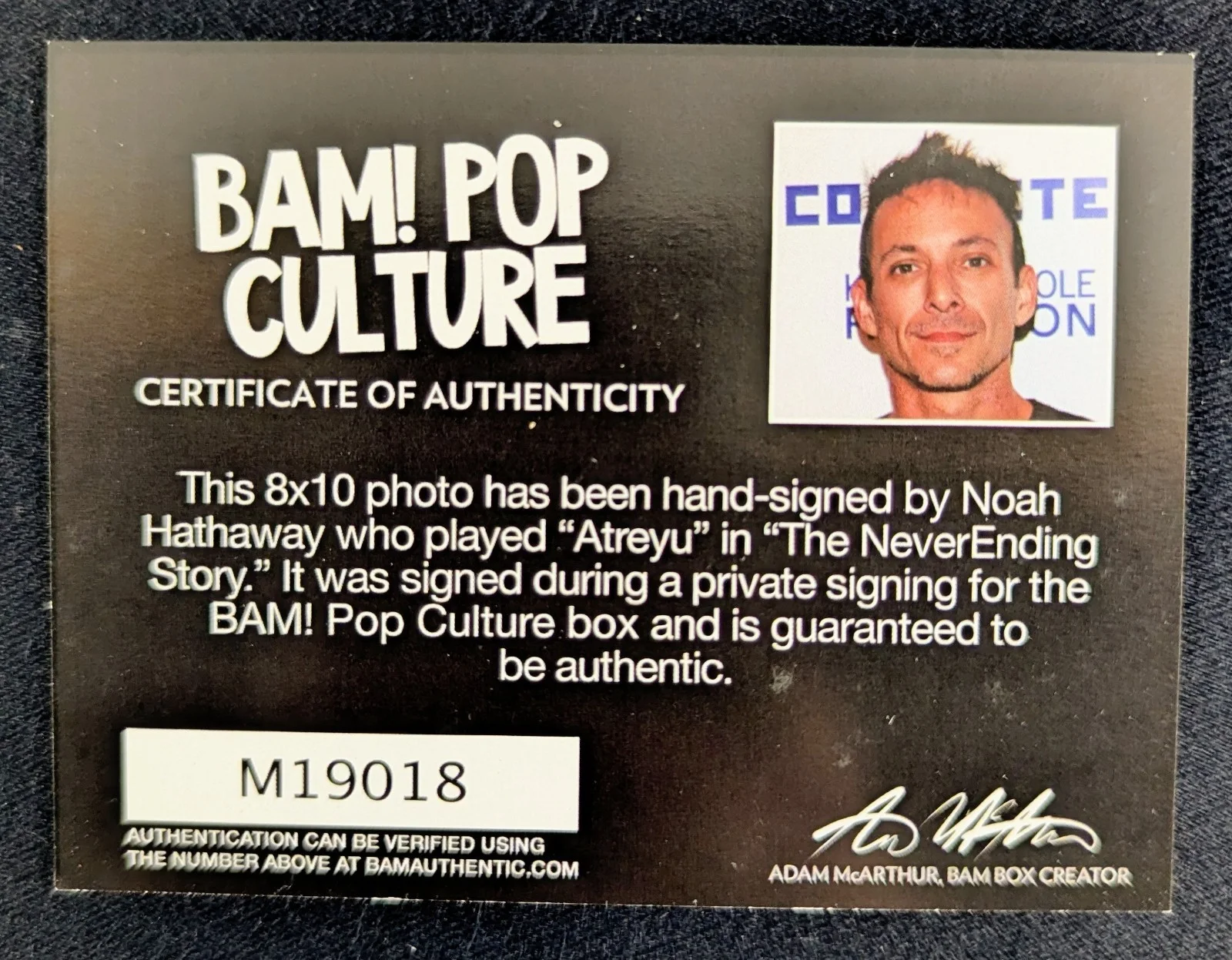 Noah Hathaway — Bam! Pop Culture NeverEnding Story Noah Hathaway Hand Signed 8x10 Print W/ COA, изображение 3