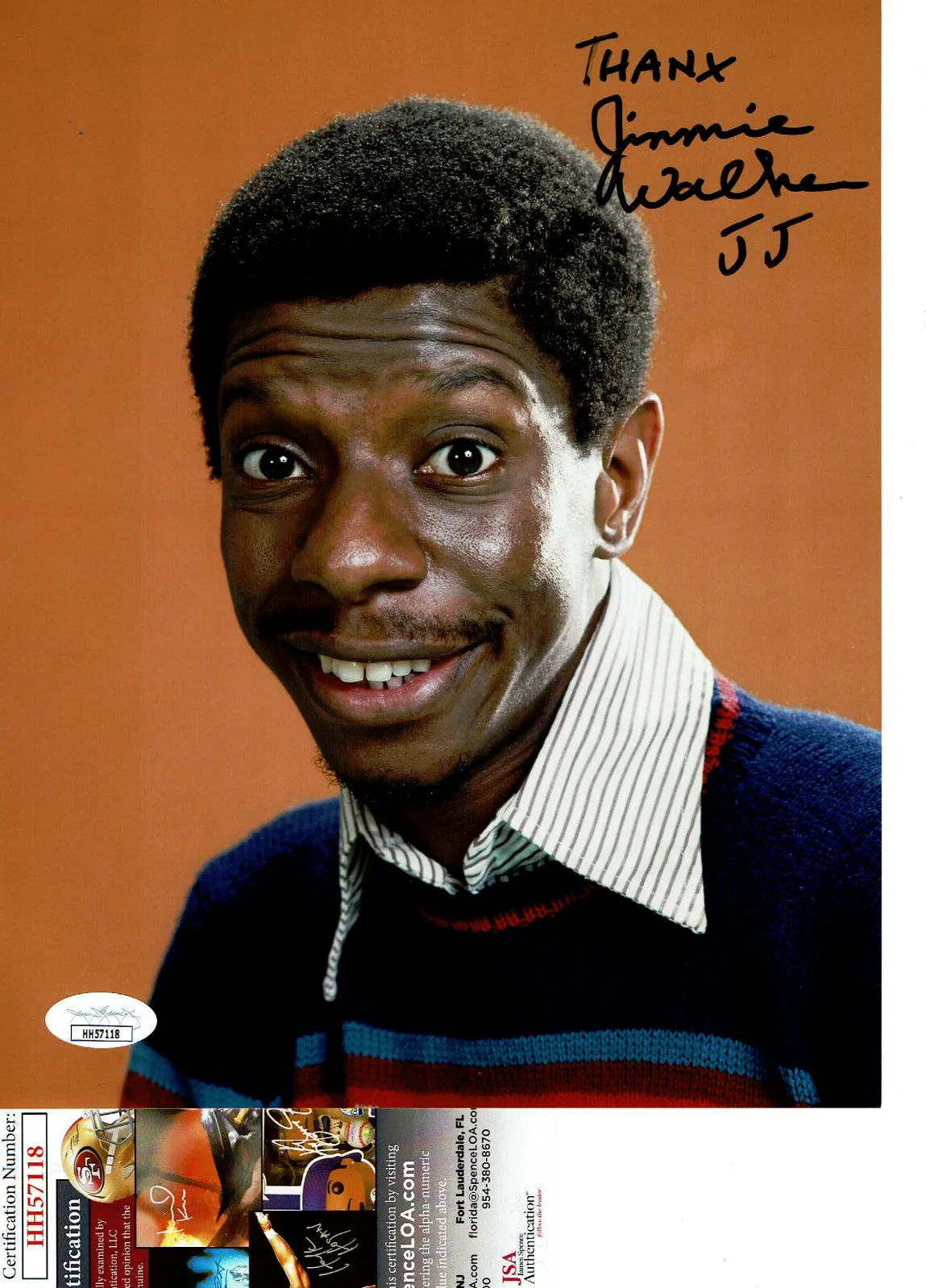 Jimmy Walker — GOOD TIMES - JJ Jimmy Walker autographed 8x10 color happy photo JSA Certified*