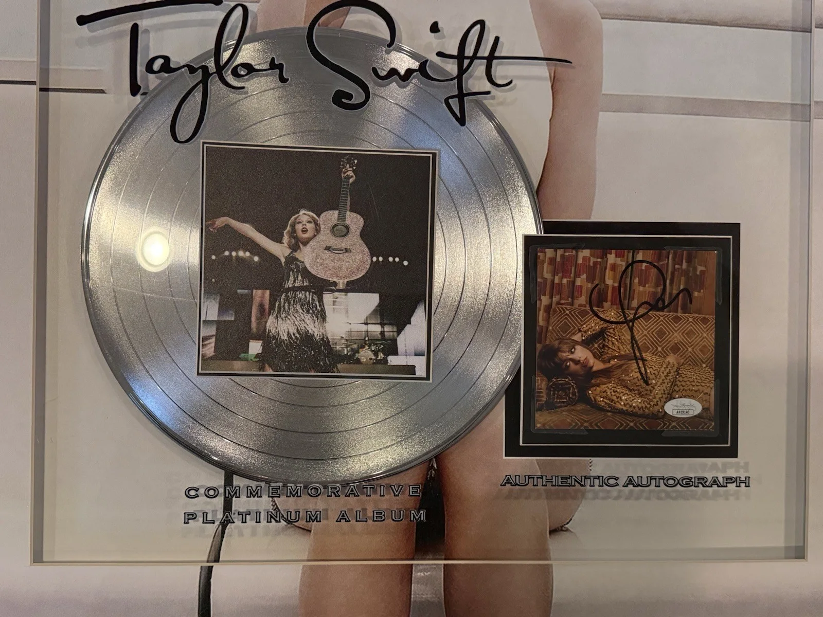 Taylor Swift Signed Vinyl Record with JSA Authentication 28 x 28 inch framed, image 2