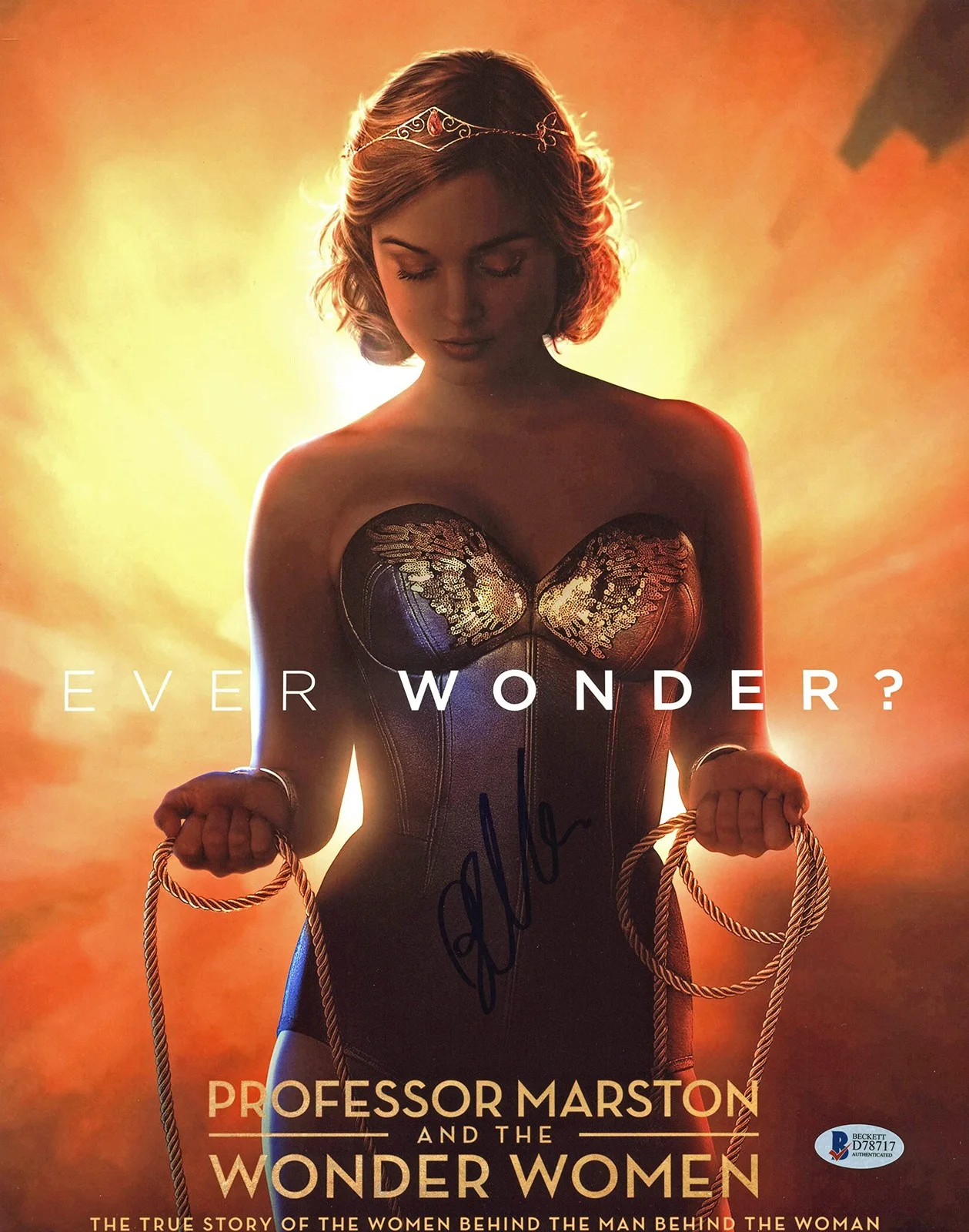 Bella Heathcote — Bella Heathcote Professor Marston and Wonder Women Signed 11x14 Photo BAS, изображение 3