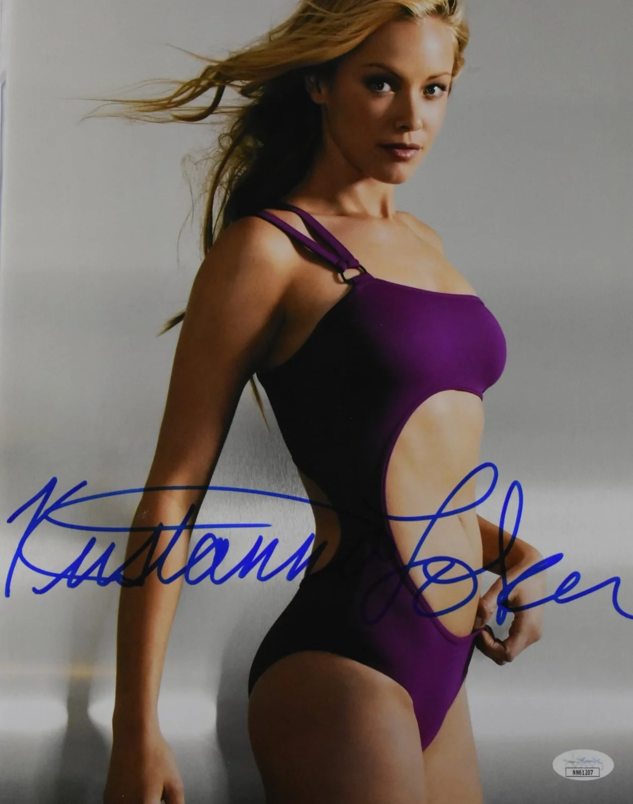 Kristanna Loken — *SEXY STOMACH BATHING SUIT* KRISTANNA LOKEN SIGNED 11X14 PHOTO JSA AUTO